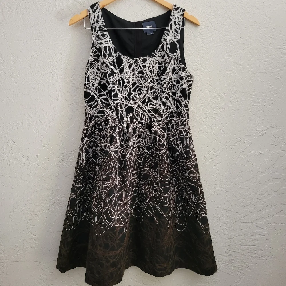 Anthropologie Maeve Fading Tracery Swirl Print Dress Size 8